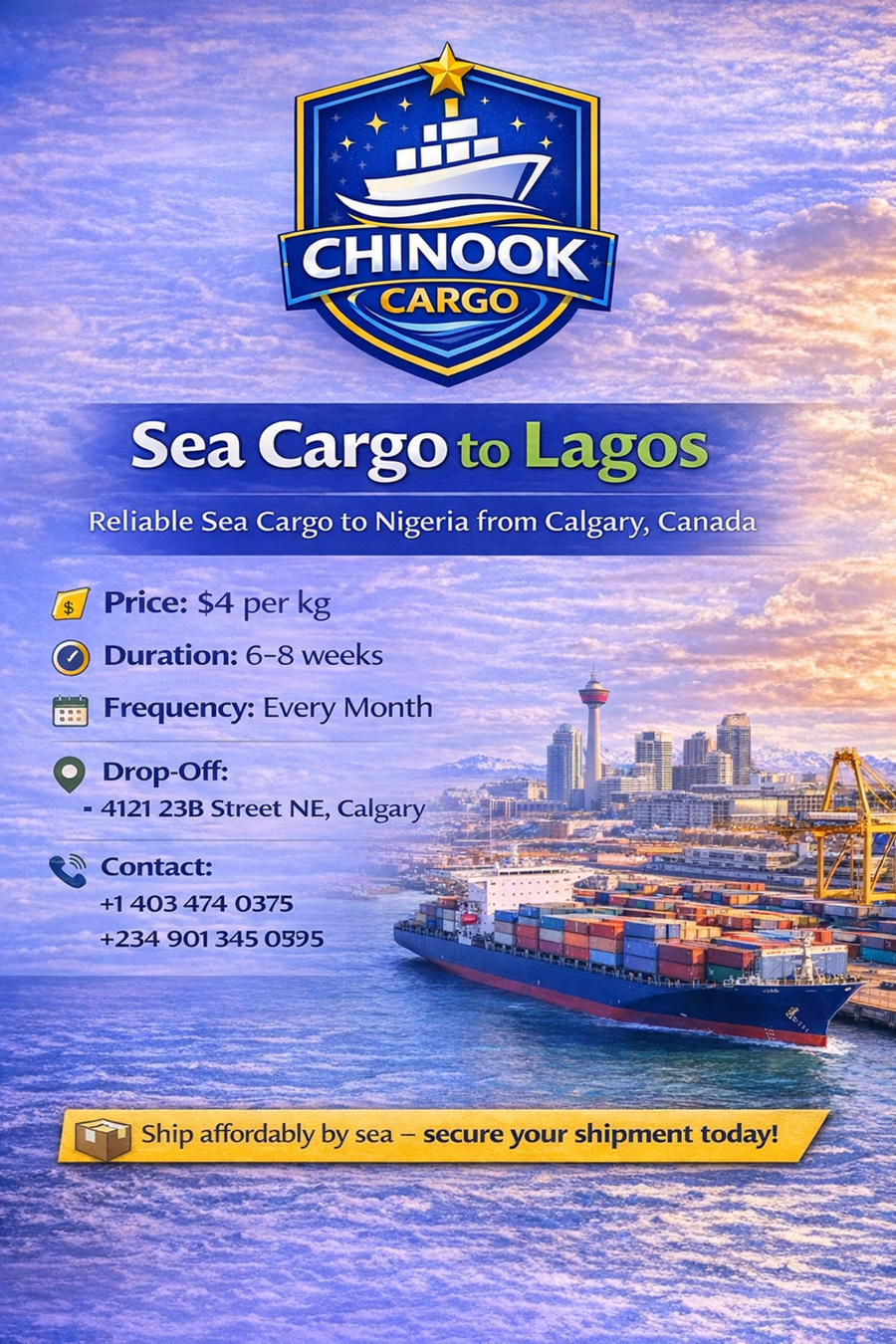 Sea cargo to Lagos flyer