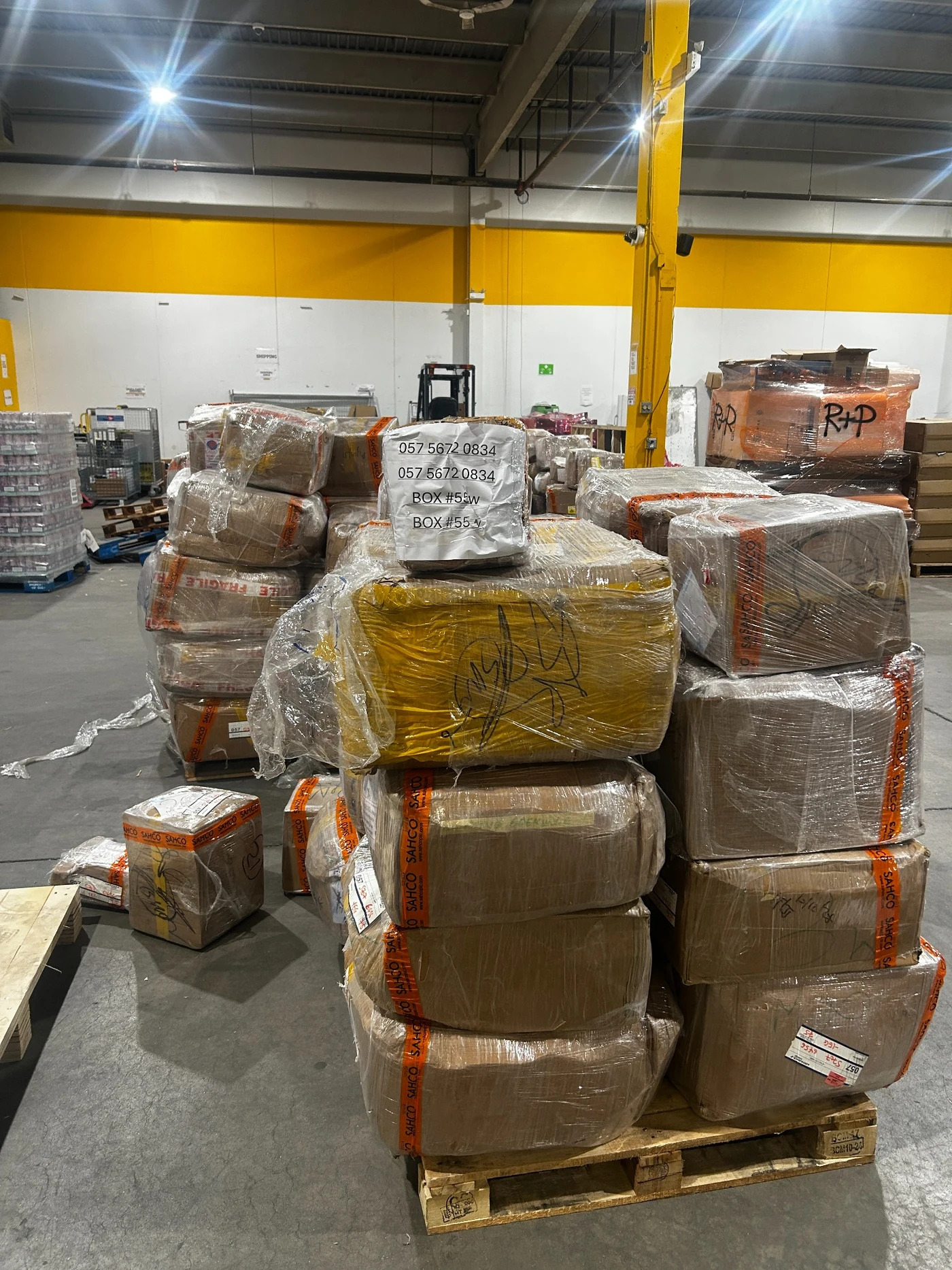 Package on scale ready for shipping